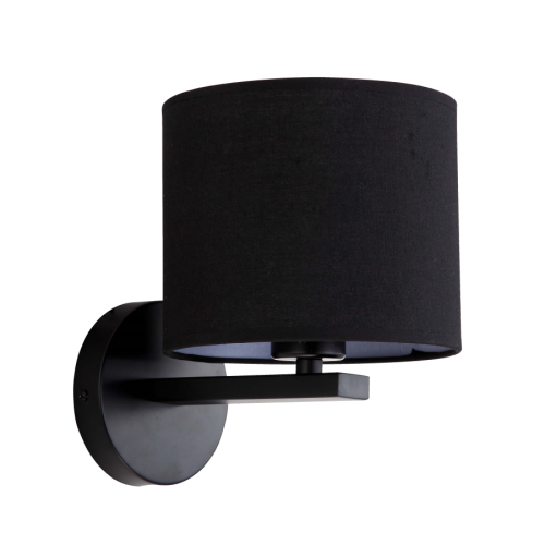Kinkiet sypialniany CECINA z klasycznym czarnym kloszem  LP-114/1W BK Light Prestige
