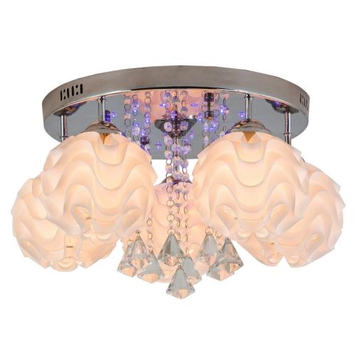 Lamp sufitowa z wiszącymi kryształkami Sada z chromowaną rozetą LP-119/5C Light Prestige