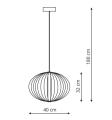 Lampa wisząca TREVISO czarna z nowoczesnym drucianym kloszem LED 4000K LP-798/1P S BK Light Prestige