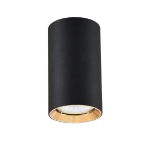 Tuba downlight MANACOR czarny do nowoczesnego salonu GU10 LP-232/1D - 130 BK/GD Light Prestige