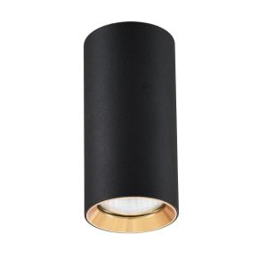 Wąska długa tuba natynkowa spot MANACOR 17cm czarny na GU10 do holu LP-232/1D - 170 BK/GD Light Prestige