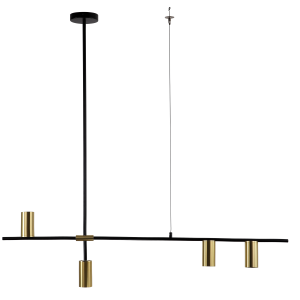 Nowoczesna lampa poprzeczna nad stół ARIZONA złote klosze GU10 LP-074/4PL BK/GD Light Prestige
