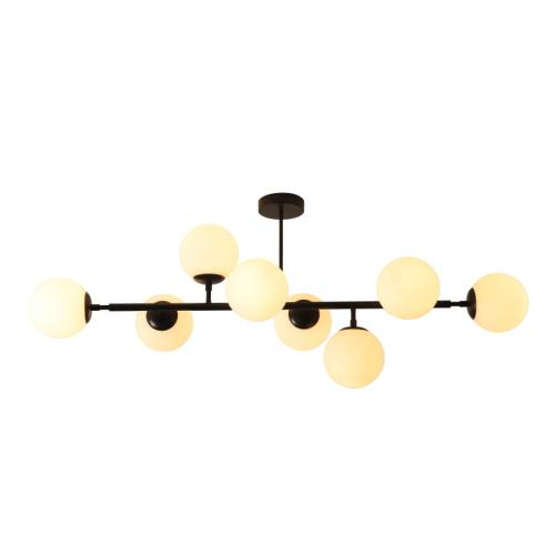 Molekularna lampa sufitowa czarna DORADO szklane klosze LP-002/8P BK Light Prestige