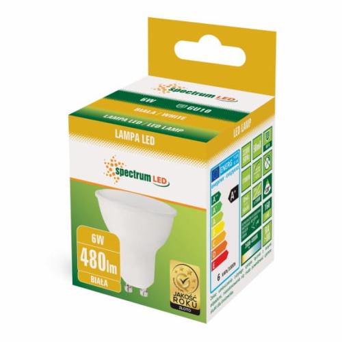 ŻARÓWKA LED GU10 6W 4000K 480LM BARWA NEUTRALNA SPECTRUM