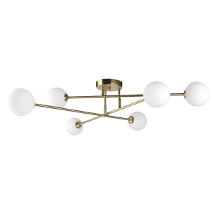 Lampa sufitowa złota DORADO z molekularnymi szklanymi kloszami LP-002/6C Light Prestige