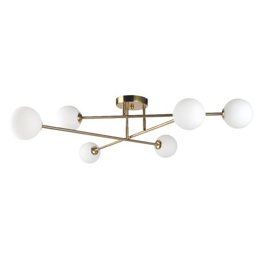 Lampa sufitowa złota DORADO z molekularnymi szklanymi kloszami LP-002/6C Light Prestige