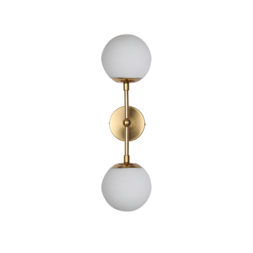 Elegancki kinkiet z rodziny DORADO złoty korpus mleczne szklane klosze LP-002/2W L Light Prestige