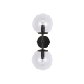 Podwójny kinkiet ścienny góra dół do salonu DORADO szklane klosze LP-002/2W BK Transp. Light Prestige