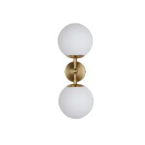 Elegancki kinkiet DORADO do sypialni, mleczne szklane klosze LP-002/2W Light Prestige