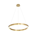 Ring złoty LED wiszący do salonu, lampa MIDWAY barwa ciepła LP-033/1P L GD Shiny Light Prestige