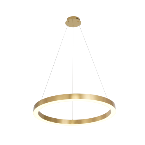 Ring złoty LED wiszący do salonu, lampa MIDWAY barwa ciepła LP-033/1P L GD Shiny Light Prestige