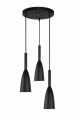 Czarna lampa wisząca Solin z trzema kloszami nad stolik kawowy  LP-181/3P BK Light Prestige