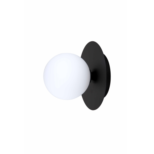 Nowoczesna lampa ROMA z okrągłym szklanym kloszem do sypialni LP-1345/1W BK Light Prestige