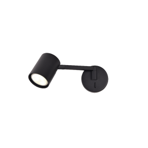 Kinkiet SNOW czarny z ruchomym ramieniem i włącznikiem do sypialni LP-731/1WL BK Light Prestige