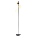 Nowoczesna lampa podłogowa czarna DORADO z mlecznymi szklanymi kloszami LP-002/3F BK Light Prestige