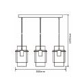Klasyczna lampa wisząca z ozdobnymi szklanymi kloszami SAVONA 3xE27 LP-707/3L Light Prestige