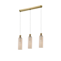 Lampa wisząca do salonu PIEGA zwisy na listwie szklane klosze LP-939/3L amber Light Prestige