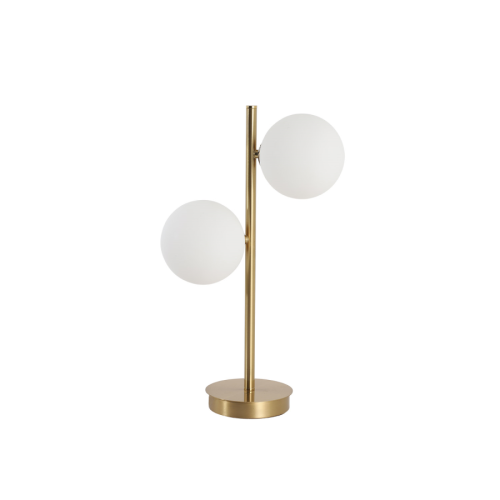 Elegancka złota lampa stołowa/biurkowa DORADO z kulistymi kloszami LP-002/2T Light Prestige