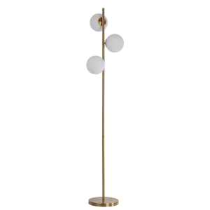 Lampa stojąca podłogowa złota DORADO z trzema szklanymi kloszami 165 cm LP-002/3F Light Prestige