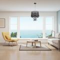 Żyrandol Mona z czarnym kloszem na łańcuszku do salonu LP-5005/3P czarna Light Prestige