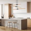 Trój poziomowa  lampa wisząca LUGANO z drewnianymi listwami LED LP-2828/3P Light Prestige