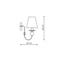 Kinkiet klasyczny GRADO złoty do salonu z materiałowym kloszem LP-888/1W Light Prestige