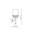 Klasyczny kinkiet VIGO w stylu glamour z kryształkami i kloszem LP-0412/1W WH Light Prestige