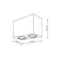 Spot z podwójnym regulowanym źródłem światła LYON na GU10 czarny LP-5881/2SM BK Light Prestige