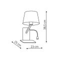 Kinkiet DAKOTA czarny z półeczką i ramieniem do czytania do sypialni lewy LP-2121/1W L BK Light Prestige