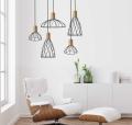 Lampa wisząca MODERNO z klatkowym kloszem gwint GU10 LP-1221/1P B BK Light Prestige