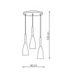 Czarna lampa wisząca Solin z trzema kloszami nad stolik kawowy  LP-181/3P BK Light Prestige