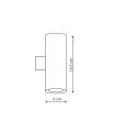 Złoty minimalistyczny kinkiet TORRE góra-dół na 2xGU10 do przedpokoju LP-108/1W GD Light Prestige