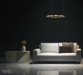 Żyrandol złoty podwieszany ring MIDWAY LED do salonu barwa ciepła LP-033/1P S GD Light Prestige