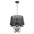 Żyrandol Mona z czarnym kloszem na łańcuszku do salonu LP-5005/3P czarna Light Prestige