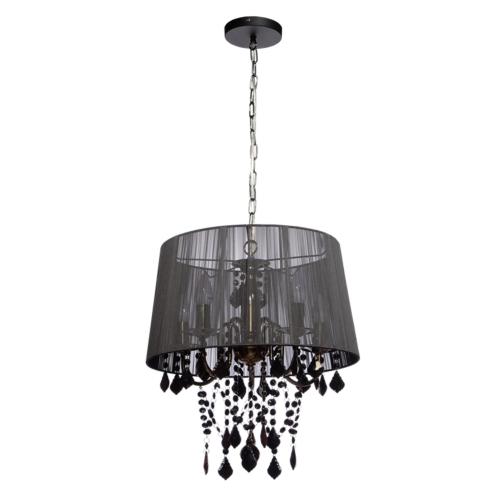 Żyrandol Mona z czarnym kloszem na łańcuszku do salonu LP-5005/3P czarna Light Prestige