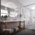 Lampa MIRROR duży złoty pionowy ring 90cm LED do łazienki przed lustro LP-999/1P L GD Light Prestige