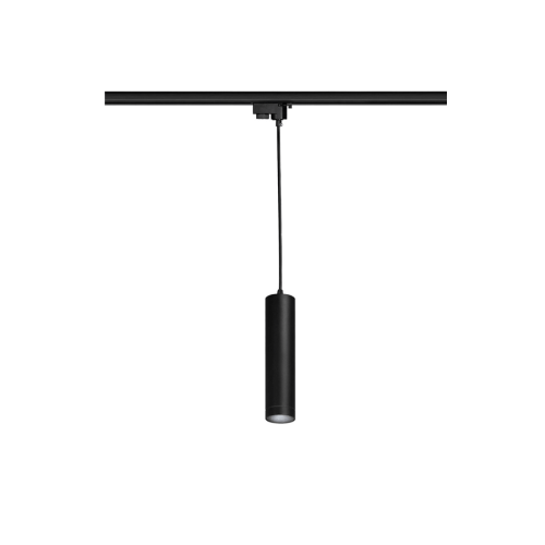 Lampa wisząca czarna SNOW do systemu 3 fazowego z walcowatym kloszem LP-731/1P 3F BK Light Prestige