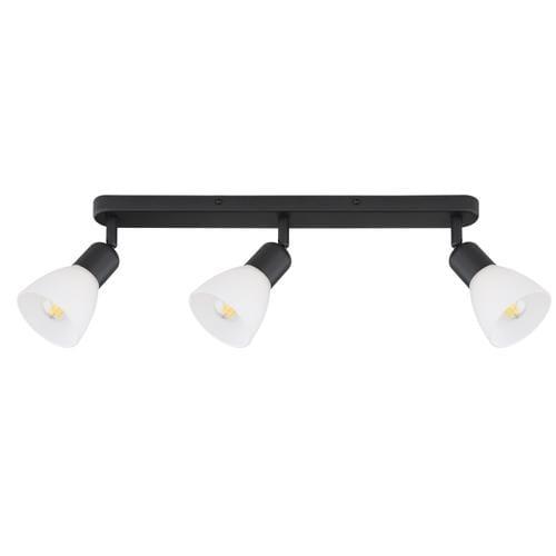 Listwa sufitowa MALTA z trzema ruchomymi spotami czarna, białe klosze na E14 LP-877/3W BK Light Prestige