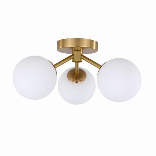 Lampa sufitowa DORADO szklane mleczne klosze, złote ramiona LP-002/3C Light Prestige