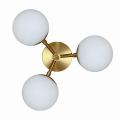 Lampa sufitowa DORADO szklane mleczne klosze, złote ramiona LP-002/3C Light Prestige