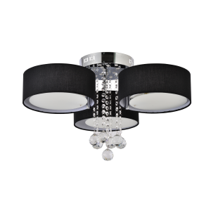 Lampa sufitowa GAMBELA w stylu glamour do sypialni z kryształkami LP-991/3C BK Light Prestige