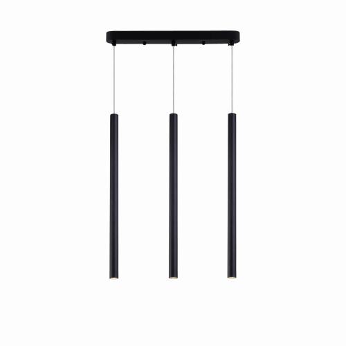 Industrialna lampa wisząca LUNGO rurki zwisy na czarnej podsufitce LP-894/3L BK Light Prestige