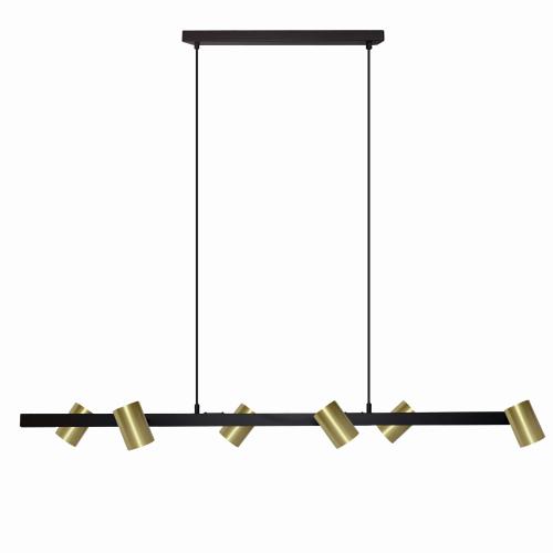 Lampa wisząca nad kuchenną wyspę SNOW czarno złota na GU10 LP-731/6L GD Light Prestige