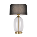 Klasyczna lampka nocna AMUR szklana podstawa czarny klosz LP-919/1T transparent Light Prestige