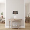Klasyczna lampka nocna AMUR szklana podstawa czarny klosz LP-919/1T transparent Light Prestige