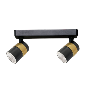 Spot sufitowy ANILLO z dwoma reflektorkami czarny na GU10 do salonu LP-770/2W BK Light Prestige