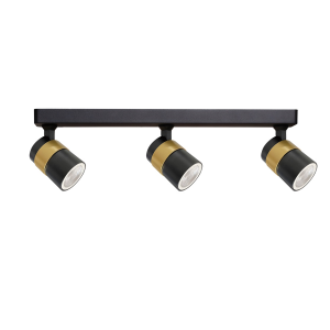 Listwa sufitowa czarna ANILLO z czarno złotymi reflektorkami do salonu LP-770/3W BK Light Prestige