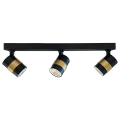 Listwa sufitowa czarna ANILLO z czarno złotymi reflektorkami do salonu LP-770/3W BK Light Prestige
