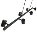 Lampa wisząca SNOW czarna nad stół, sześć reflektorów na GU10 LP-731/6L BK Light Prestige