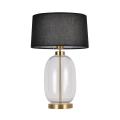 Klasyczna lampka nocna AMUR szklana podstawa czarny klosz LP-919/1T transparent Light Prestige